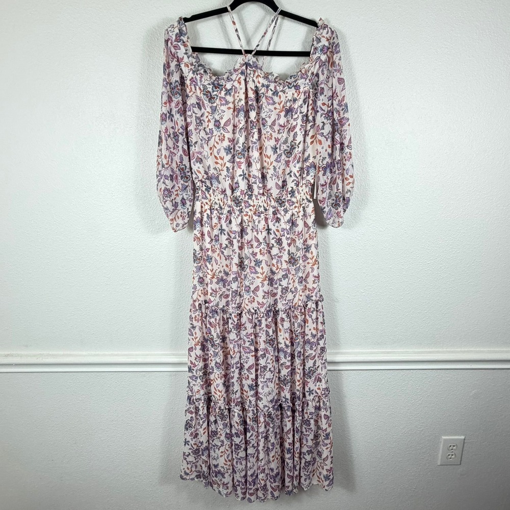 1.STATE Maxi Dress Womens Medium M NWT Floral Paisley Off‎ Shoulder Tiered Boho